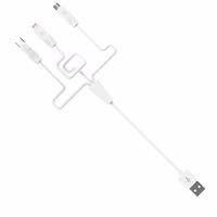 HOCO 3IN1 LIGHTNING / USB TYP-C / MICRO USB VALGE KAABEL