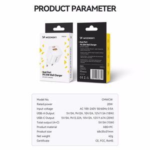 Wozinsky CMWCW 20W USB-C / USB-A Wall Laadija - valge