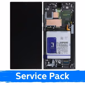 LCD Ekraan Samsung S918 S23 Ultra raamiga / Phantom Must (Punane)(Grafiit) / (Service Pack) +KOOS AKUGA