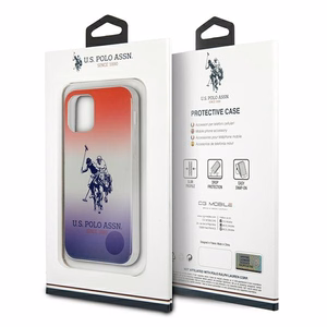 US Polo Assn. Gradient Pattern Collection ümbris seadmele iPhone 12 mini, punane / sinine