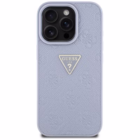 Guess Hot Stamp 4G Pattern Triangle Metal Logo Ümbris jaoks iPhone 16 Pro Max - lilla
