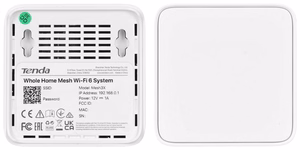 Tenda MX3 (2-pack) AX1500 kahesageduslik (2,4 GHz/5 GHz) Wi-Fi 6 (802.11ax) Mesh-süsteem, 1 LAN-port, siseantennid, valge