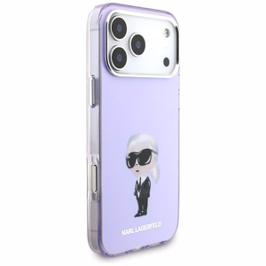 Karl Lagerfeld IML Aquarelle Karl & Choupette & Logo MagSafe Ümbris jaoks iPhone 17 Pro Max - Purple