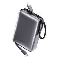 BWOO akupank P73 22.5W 20000 mAh with 2 built-in cables 1 x USB-C 1 x Lightning must