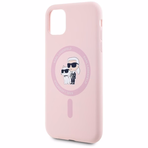 Karl Lagerfeld Silicone Karl&Choupette MagSafe iPhone 11 Ümbris - Roosa