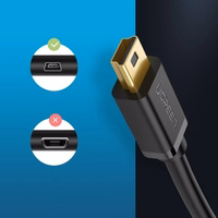 Ugreen USB cable - mini USB 480 Mbps 2m US132 (must)