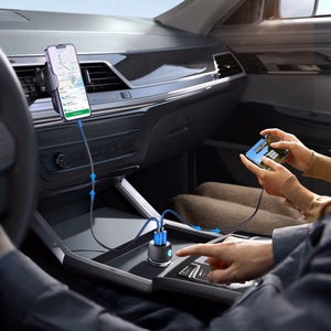 Autolaadija Joyroom „JR-CCN01" must 60W (PD20W / USB-C) LED-valgusega