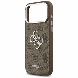 GUESS ümbris jaoks IPHONE 17 Pro Max GUHCP17XP4G4SMCW (4G PU Leather Ümbris with Big 4G and Classic Logo and Hõbedane Metal Camera Raamiga) brown
