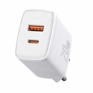 Laadija Baseus Compact Quick Laadija 20W USB-C/USB-A valge CCXJ-B02