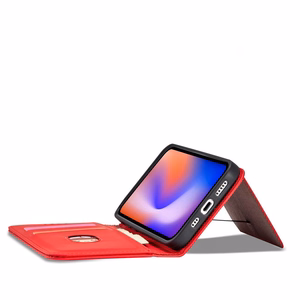 Magnetkaardi ümbris iPhone 12 Pro pouch kaardi rahakoti kaardihoidja Punane