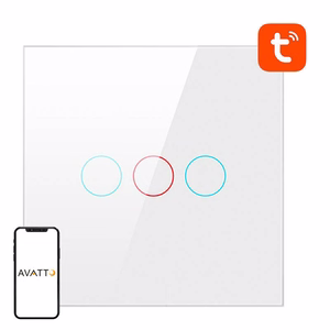 Nutikas Valgus Lüliti ZigBee Avatto LZTS02-EU-W3 3 Way No Neutral TUYA (valge)