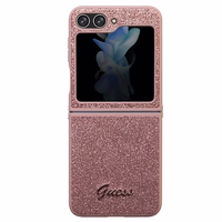 Guess Glitter Script ümbris jaoks Samsung Galaxy Z Flip 5 - roosa