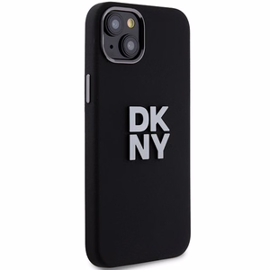DKNY Liquid Silicone Metal Logo iPhone 15/14/13 Ümbris - Must