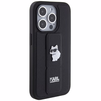 Karl Lagerfeld Gripstand Saffiano Choupette Pins ümbris jaoks iPhone 14 Pro Max - must