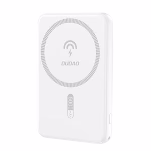 Dudao K14S USB-A / USB-C / MagSafe'iga ühilduv juhtmevaba akupank 20W 5000mAh - valge