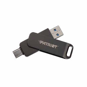 USB mälupulk PATRIOT Rage R550 128GB 100 MB/S USB A+C pööratav disain (PE128GR550DSAD) must