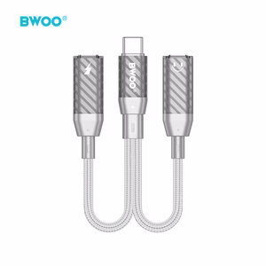 BWOO 2 in 1 Adapter  2 Type C ports to 3.5MM Jack BZ68