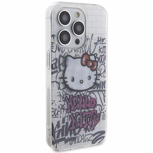 Hello Kitty IML Kitty On Bricks Graffiti ümbris jaoks iPhone 15 Pro - valge