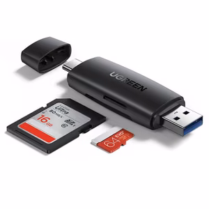 Ugreen SD/micro SD card reader adapter (USB-A/USB-C) must (CM304)