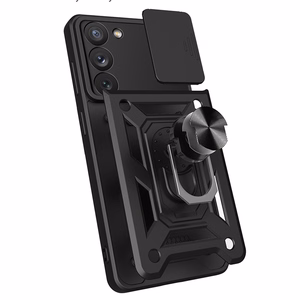 Чехол Hybrid Armor Camshield для Samsung Galaxy S23+ бронированный с защитой камеры красный