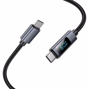 Cable USB C to USB C Hoco 3A 60W with display 1 m X112 black