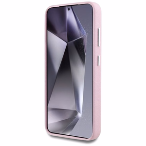 Karl Lagerfeld Saffiano Full Wrapped Elongated Metal Logo MagSafe Ümbris jaoks Samsung Galaxy S25 - roosa