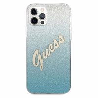 Guess GUHCP12MPCUGLSBL iPhone 12/12 Pro 6.1" sinine/sinine kõvakott Glitter Gradient Script