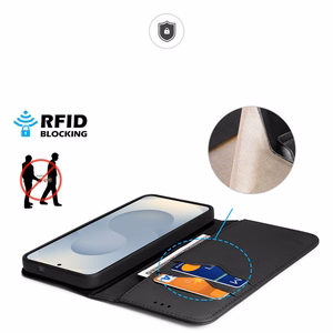 Чехол Dux Ducis Hivo для Samsung Galaxy S25 Edge с откидной крышкой и RFID-защитой - чёрный