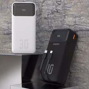 Dudao K15MAX 30000mAh PD 22.5W Powerbank sisseehitatud kaablitega - must