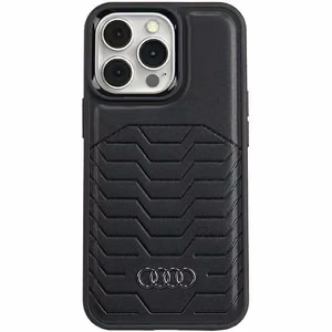 Audi Synthetic Leather ümbris with MagSafe jaoks iPhone 15 Pro - must