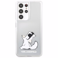 Karl Lagerfeld Choupette Fun ümbris Samsung Galaxy S21 Ultra jaoks - Läbipaistev