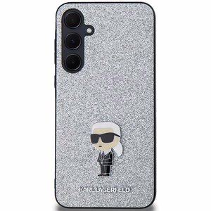 Karl Lagerfeld Fixed Glitter Ikonik Logo Metal Pin ümbris jaoks Samsung Galaxy A35 - hõbedane