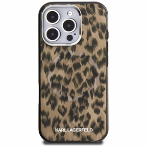 Karl Lagerfeld IML Leopard Pattern MagSafe Ümbris jaoks iPhone 16 Pro Max - Brown