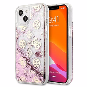 Guess GUHCP13SLGPEPI iPhone 13 mini 5.4" pink/pink hardcase Peony Liquid Glitter