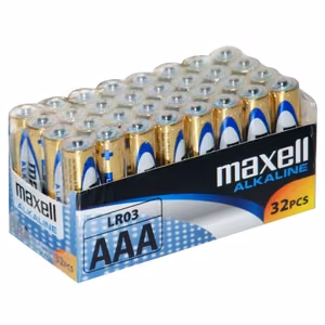 MAXELL ALKALINE LR03 AAA aluseline patarei FOIL kartong 32 tk. (8 pakki à 4 tk.)
