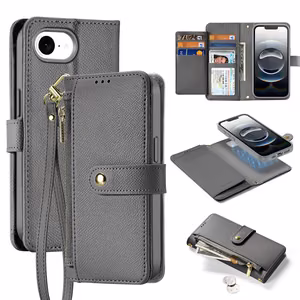 Dux Ducis Lawa iPhone 16e Leather Ümbris with Detachable Magnetic Wallet - Hall