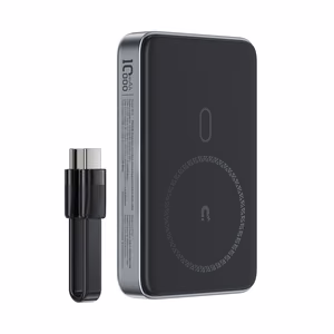 Powerbank Acefast M10 Magnetic 2x USB-C PD 30W koos 15W induktiivse laadimisega ja USB-C kaabliga - must