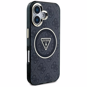 GUESS ümbris jaoks IPHONE 16 compatible with MagSafe GUHMP16SHG4PRTGK (IML Metal Glitter 4G Circle Triangle) must