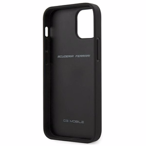 Ferrari FESNECHCP12SBK iPhone 12 mini 5.4" чёрный/чёрный жёсткий чехол On Track PU Carbon