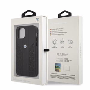 BMW Leather Curve perforeeritud ümbris iPhone 12 Pro Max'ile - must
