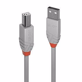 Lindy USB2 A-B kaabel 2m Anthra hall