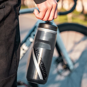 Rockbros 620 ml termopudel jalgrattale, BPA-vaba, musta üleminekuga