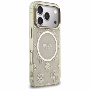 Guess IML Peony Dot MagSafe Ümbris for iPhone 17 Pro - beež