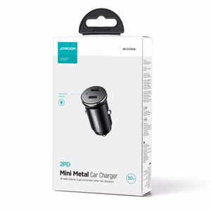 Joyroom JR-CCN06 30W 2x USB-C Metal Mini Car Laadija - must