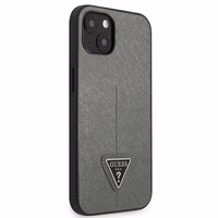 Guess GUHCP14SPSATLG iPhone 14 6.1 "hõbedane / hõbedane hardcase SaffianoTriangle Logo