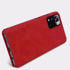 Nillkin Qin Case Case for Xiaomi Redmi Note 11 Pro+ (China) / Redmi Note 11 Pro (China) / Mi11i HyperCharge Camera Protector Holster Cover Flip Case Black
