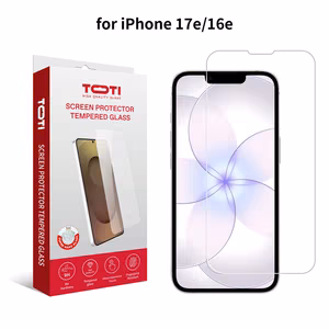 TOTI karastatud klaas 2D täisekraanikaitse iPhone 16e/17e jaoks, läbipaistev