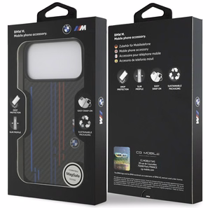 BMW M Kevlar Lines & Logo MagSafe Ümbris jaoks iPhone 17 Pro Max - Must