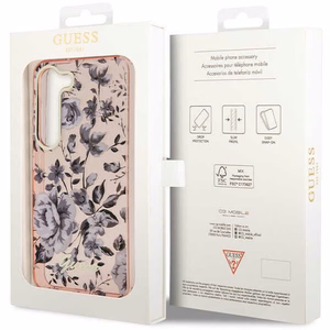 Guess GUHCS23MHCFWSP S23+ S916 розовый/розовый жёсткий чехол Flower Collection