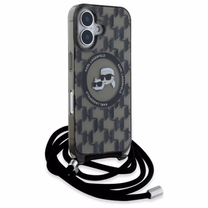 Karl Lagerfeld IML Crossbody Monogram Karl & Choupette Head MagSafe iPhone 16 Ümbris - must